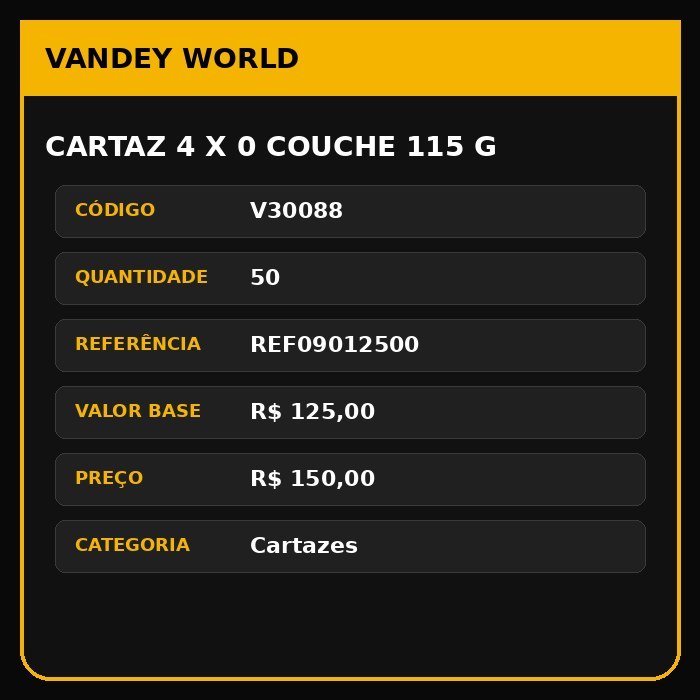 Cartaz 4 x 0 couche 115 g