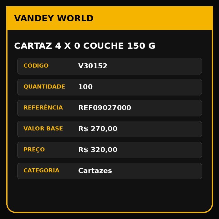 Cartaz 4 x 0 couche 150 g