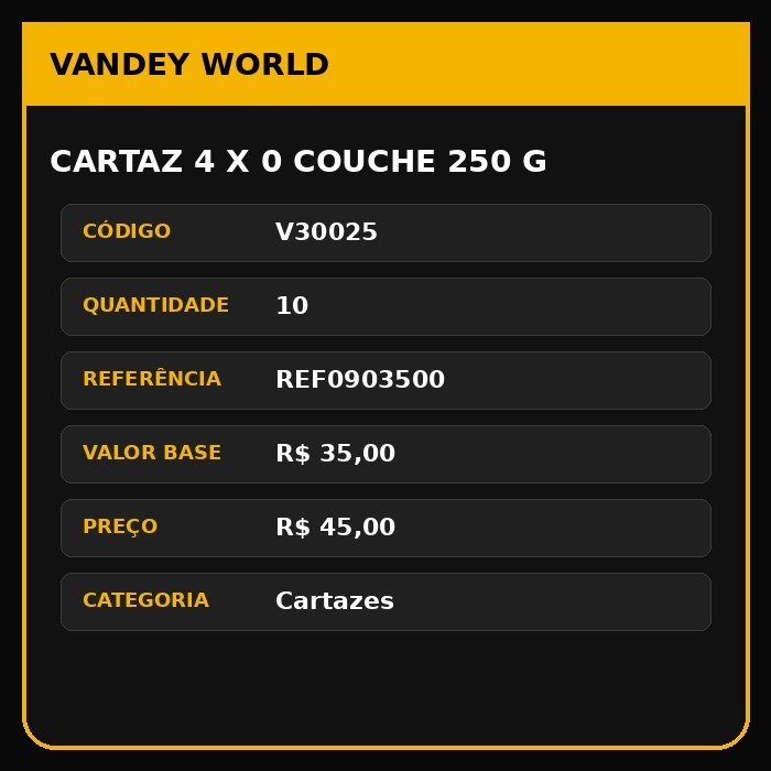 Cartaz 4 x 0 couche 250 g