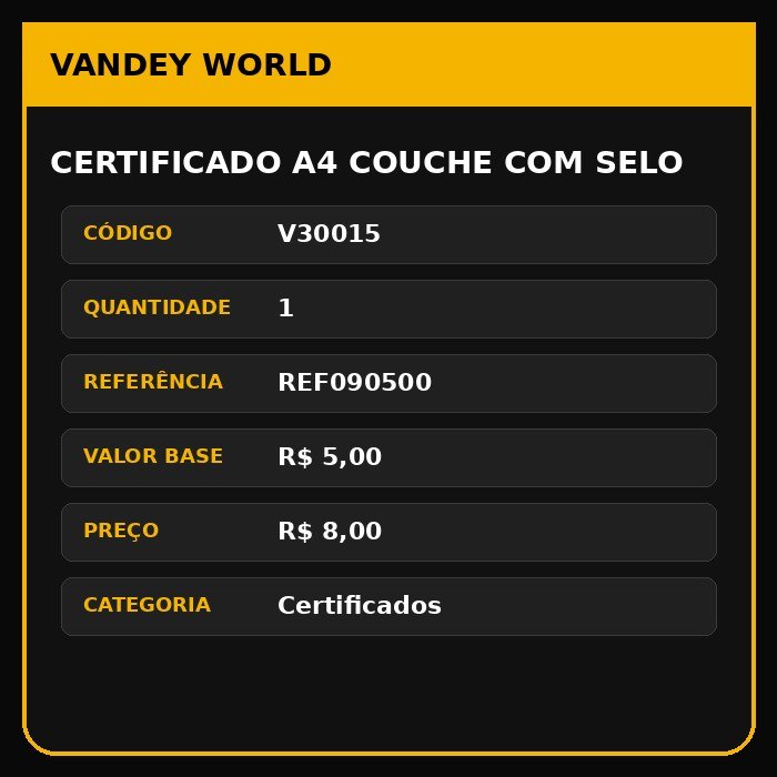 CERTIFICADO A4 COUCHE COM SELO
