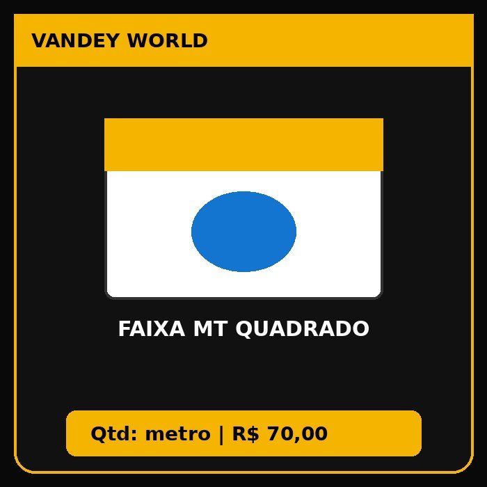 FAIXA MT QUADRADO