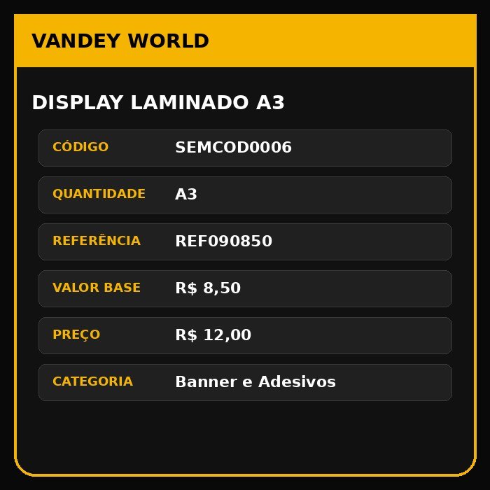 DISPLAY LAMINADO A3
