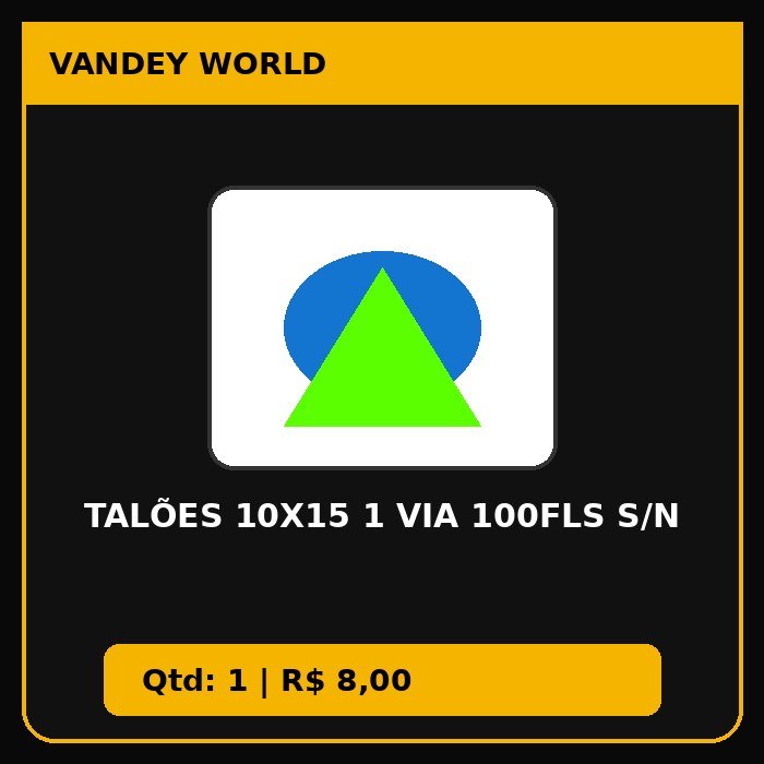 Talões 10x15 1 ViA 100Fls s/n
