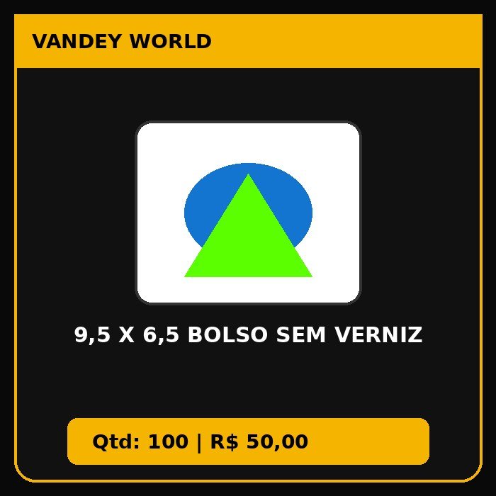 9,5 X 6,5 BOLSO SEM VERNIZ
