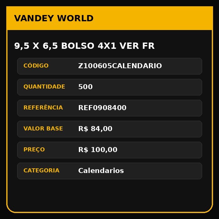 9,5 X 6,5 BOLSO 4X1 VER FR