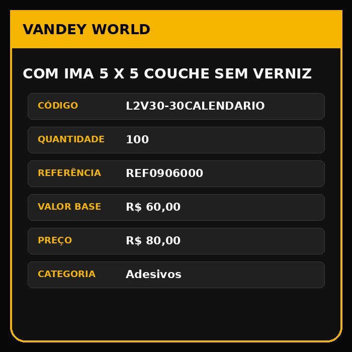 COM IMA 5 X 5 COUCHE SEM VERNIZ