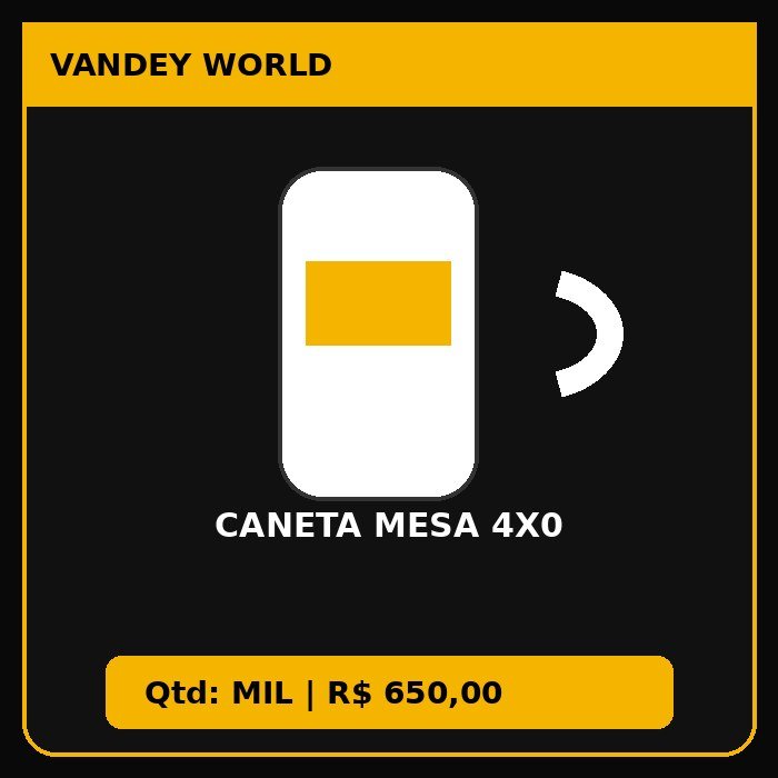 CANETA MESA 4X0