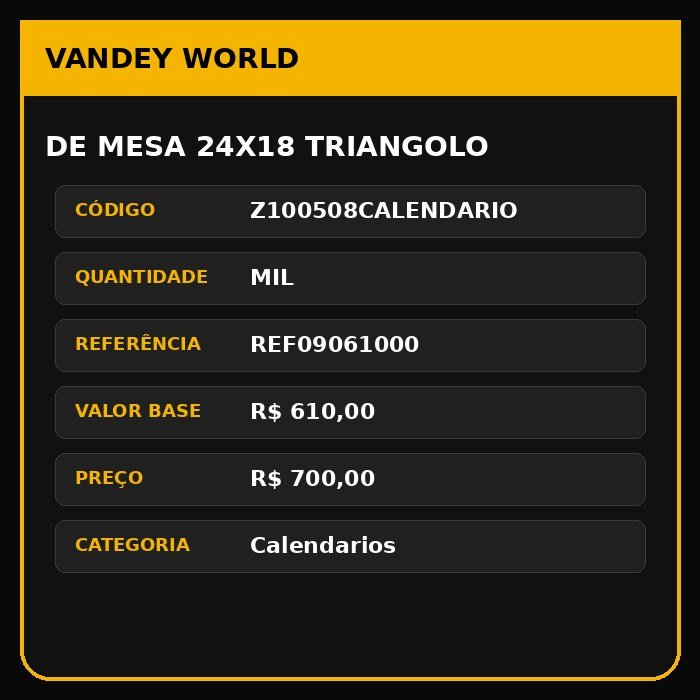 DE MESA 24X18 TRIANGOLO