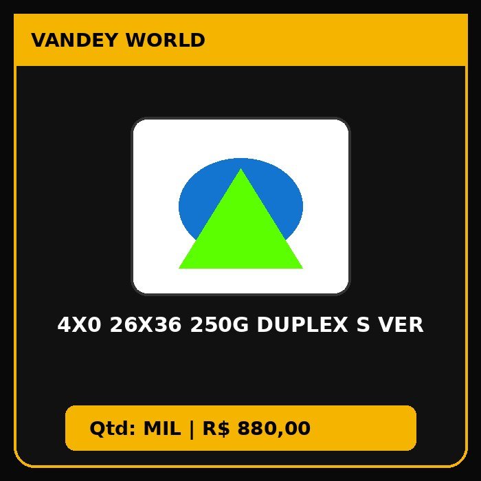 4X0 26X36 250G DUPLEX S VER