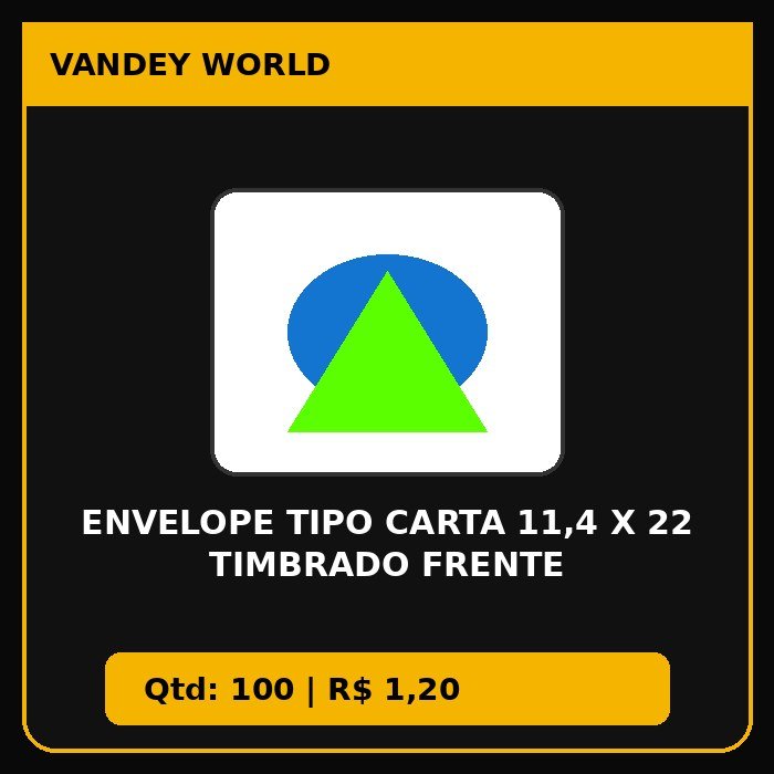 ENVELOPE TIPO CARTA 11,4 X 22 TIMBRADO FRENTE