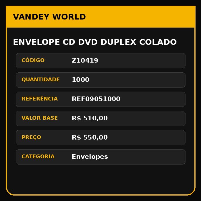 ENVELOPE CD DVD DUPLEX COLADO