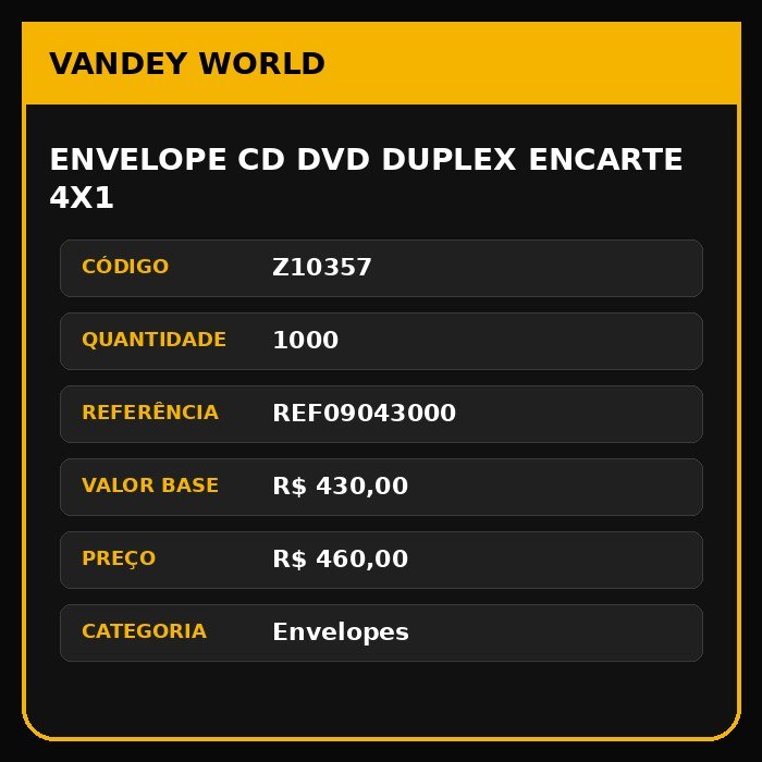 ENVELOPE CD DVD DUPLEX ENCARTE 4X1