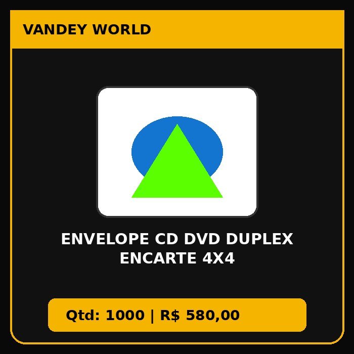 ENVELOPE CD DVD DUPLEX ENCARTE 4X4
