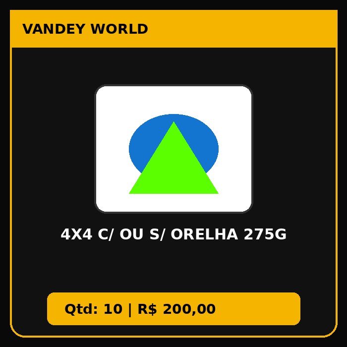 4X4 C/ OU S/ ORELHA 275g