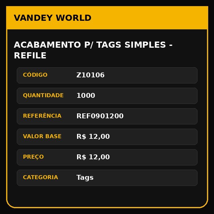 ACABAMENTO P/ TAGS SIMPLES - REFILE