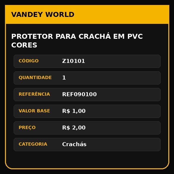 PROTETOR PARA CRACHÁ EM PVC CORES