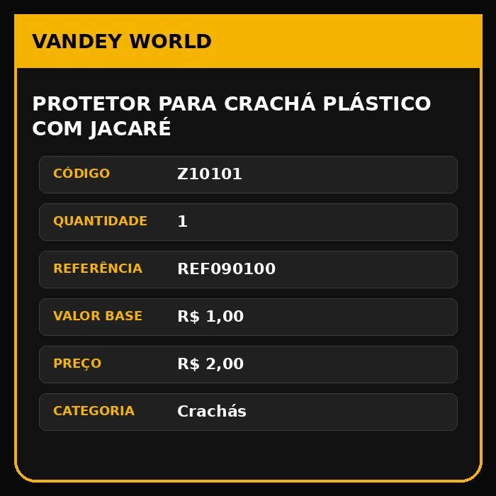 PROTETOR PARA CRACHÁ PLÁSTICO COM JACARÉ