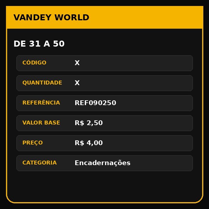 DE 31 A 50