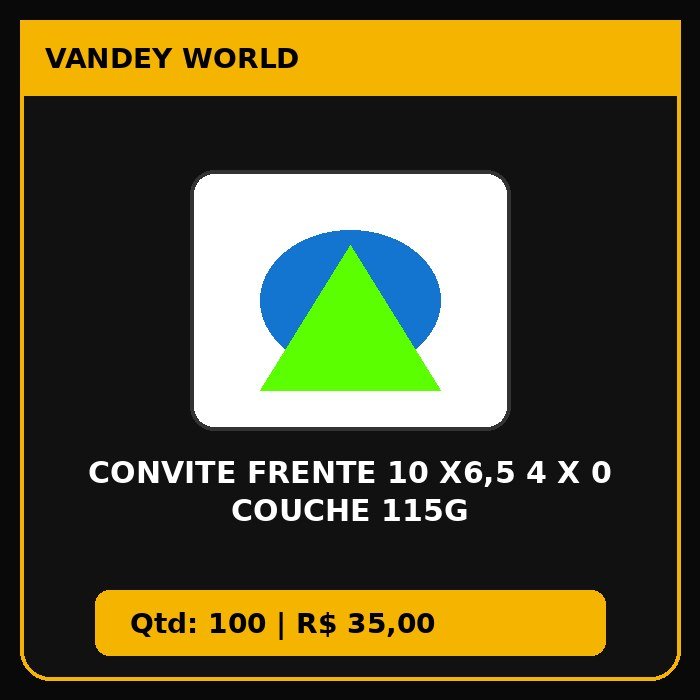 CONVITE FRENTE 10 X6,5 4 X 0 COUCHE 115G