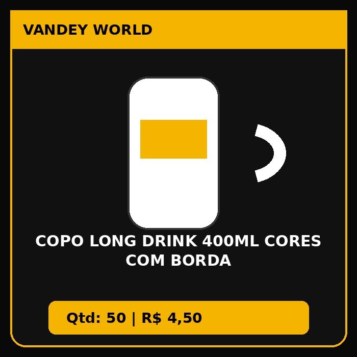 COPO LONG DRINK 400ML CORES COM BORDA