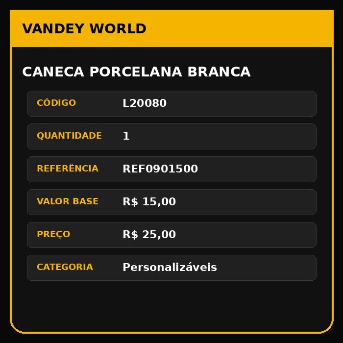 CANECA PORCELANA BRANCA