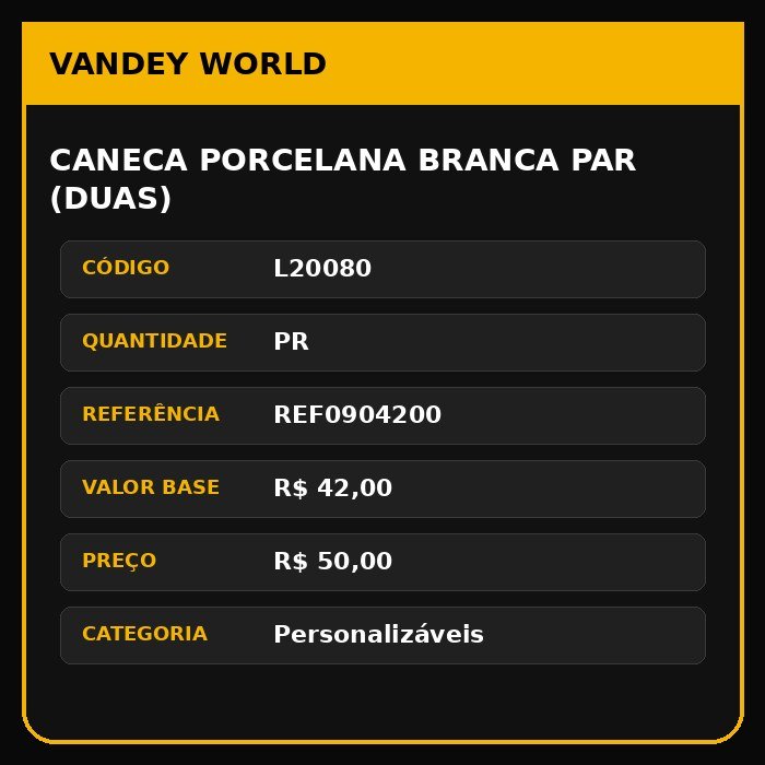 CANECA PORCELANA BRANCA PAR (DUAS)