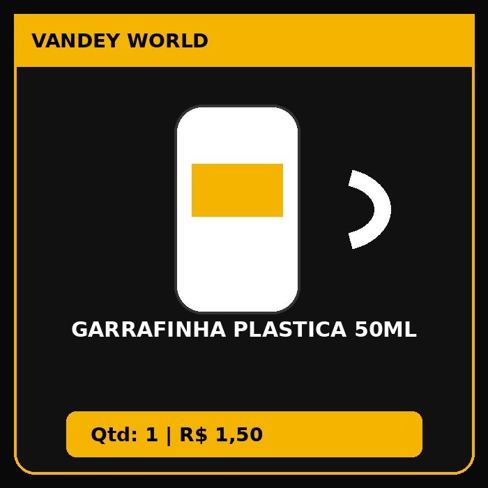 GARRAFINHA PLASTICA 50ML
