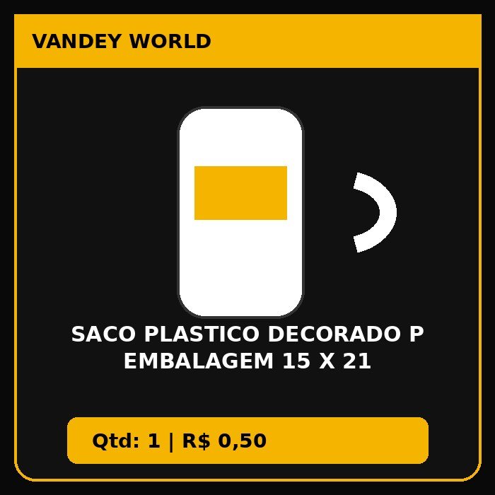 SACO PLASTICO DECORADO P EMBALAGEM 15 X 21