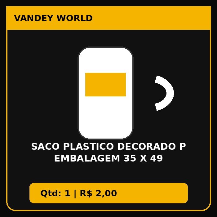 SACO PLASTICO DECORADO P EMBALAGEM 35 X 49