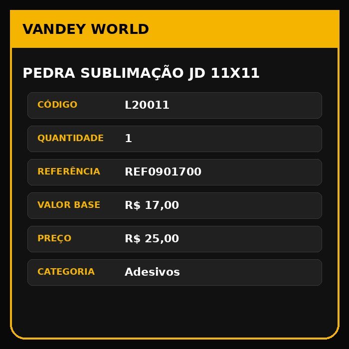 PEDRA SUBLIMAÇÃO JD 11X11