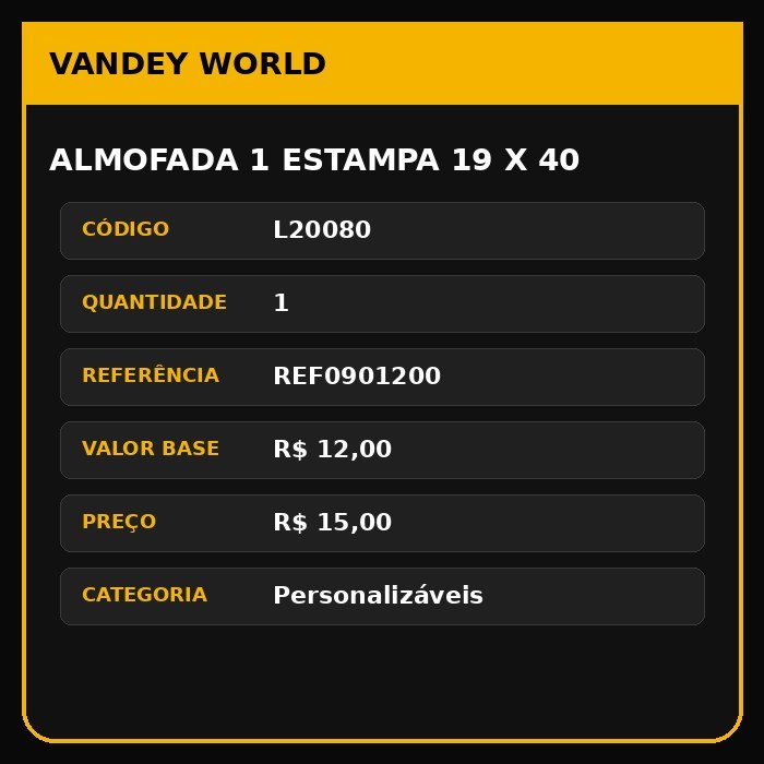 ALMOFADA 1 ESTAMPA 19 X 40