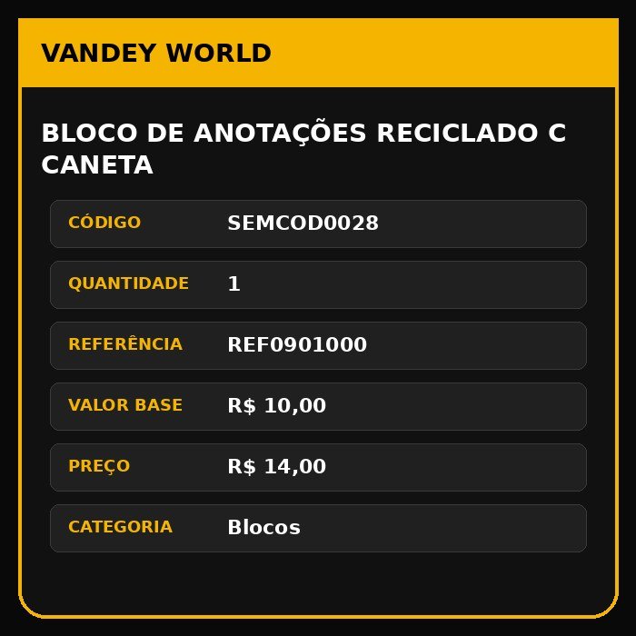 BLOCO DE ANOTAÇÕES RECICLADO C CANETA